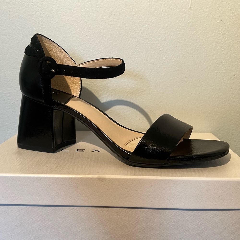 Alex Marie 9.5 Aidrea Leather Ankle Strap Block Heel Sandals